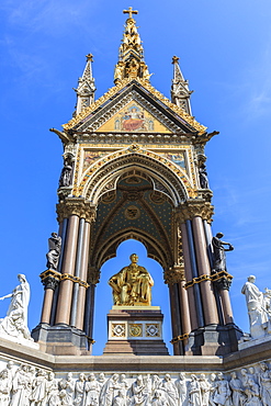 Albert Memorial, to Queen Victoria's Consort, in summer, Kensington Gardens, South Kensington, London, England, United Kingdom, Europe