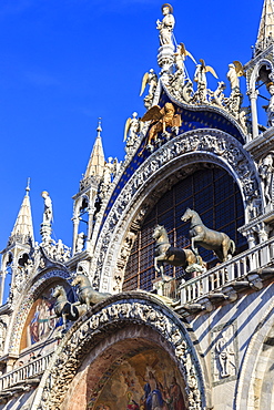 Loggia dei Cavalli, Basilica San Marco, Venice, UNESCO World Heritage Site, Veneto, Italy, Europe