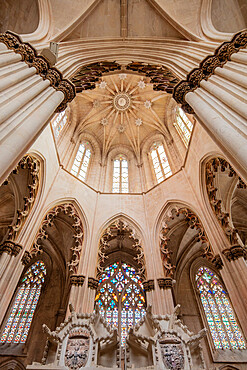 Tomb of John I and Philippa of Lancaster in the Founder's Chapel of the Gothic Batalha Monastery, UNESCO World Heritage Site, Batalha, Centro, Portugal, Europe