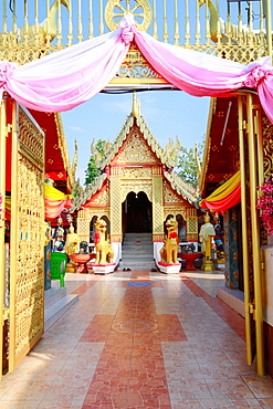 Temple bot at Doi Kham (Wat Phra That Doi Kham) (Temple of the Golden Mountain), Chiang Mai, Thailand, Southeast Asia, Asia