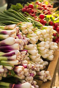 Close up of fresh produce for sale in market