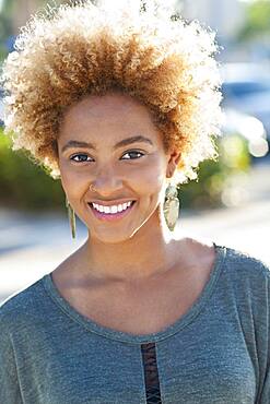 Close up of Black woman smiling outdoors