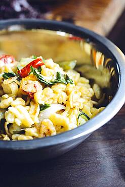 Close up of bowl of pasta