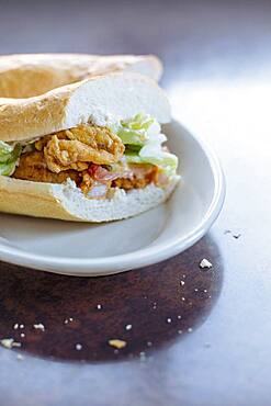 Po-boy sandwich on plate