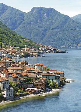 Aerial view of Lake Como and Tremezzo waterfront, Italy