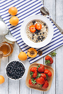 Healthy breakfast on table