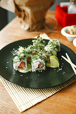 Sushi on plate