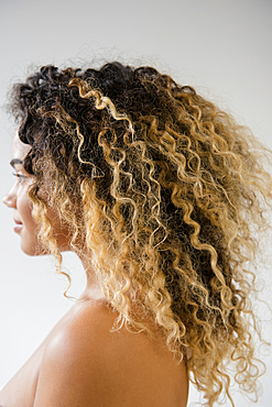 Close up of Mixed Race woman with bare shoulders