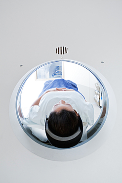 Hispanic patient in scanner