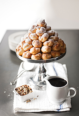 Tray of cream puffs