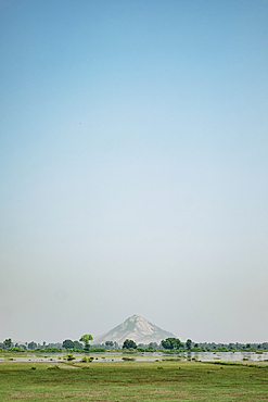 Distant mountain and river