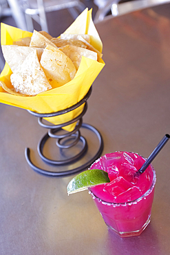 Tortilla chips and margarita