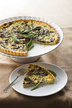 Slice of mushroom tart