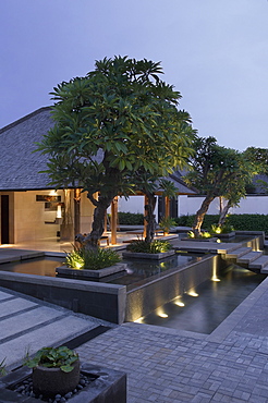 Resort lobby at dusk