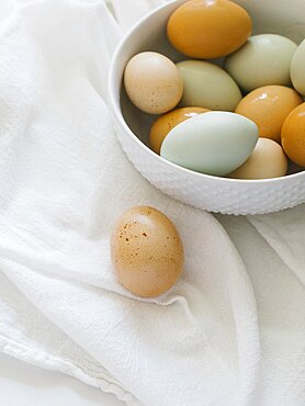 Farm fresh eggs in bowl