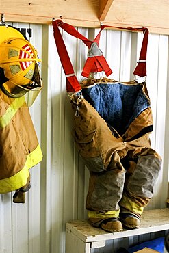 Fireman's uniform prepared and ready to go