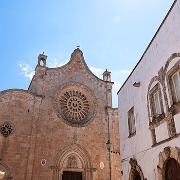 Italy, Apulia, Brindisi Province, Ostuni, Facade of gothic cathedral