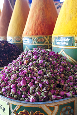 Marrakech Morocco Dried roses for sale in the medina