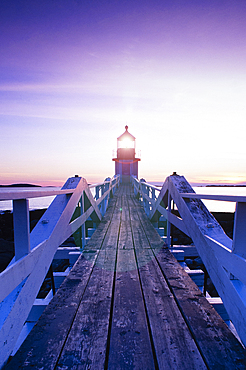 Marshall Point Light Station at dusk