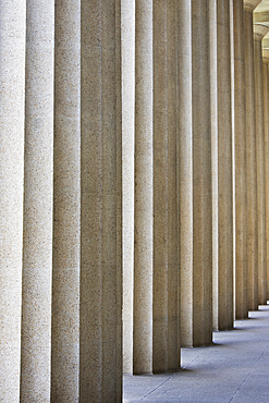 Row of massive doric columns of he Parthenon in Centennial Park