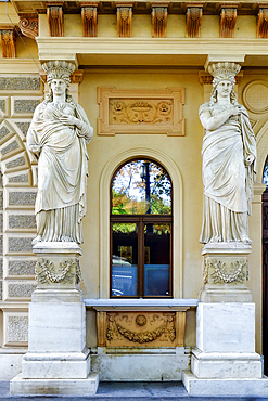 Window flanked by caryatids, Vienna, Austria