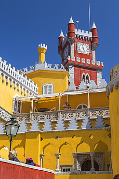 Colors and decoration of the romanticist castle Palacio da Pena, UNESCO World Heritage Site, Sao Pedro de Penaferrim, Sintra, Lisbon district, Portugal, Europe