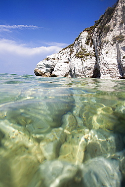 Turquoise sea, Capo Bianco beach, Portoferraio, Elba Island, Livorno Province, Tuscany, Italy, Europe