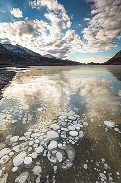 Ice bubbles, Montespluga, Chiavenna Valley, Sondrio province, Valtellina, Lombardy, Italy, Europe