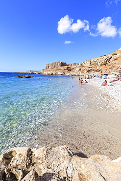 Beach of Bue Marino, San Vito Lo Capo, province of Trapani, Sicily, Italy, Mediterranean, Europe