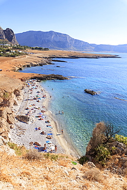 Beach of Bue Marino, San Vito Lo Capo, province of Trapani, Sicily, Italy, Mediterranean, Europe