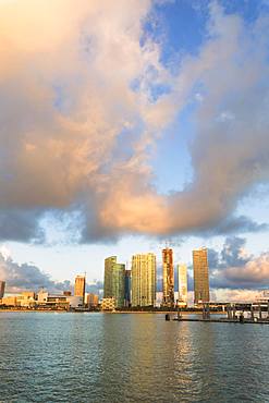 Skyscrapers seen from Watson Island, Miami, Florida, United States of America, North America