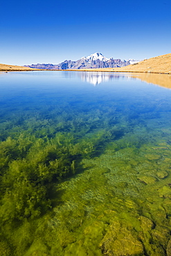 Clear water of lakes of Campagneda with Monte Disgrazia in background, Valmalenco, Valtellina, Sondrio province, Lombardy, Italy, Europe