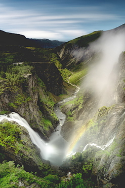 Voringsfossen waterfall, Eidfjord, Hordaland county, Norway, Scandinavia, Europe