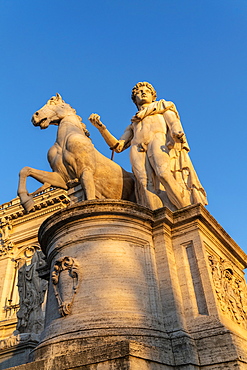 One of the Dioscuri Statue at Campidoglio (Capitoline Hill), Rome, Lazio, Italy, Europe