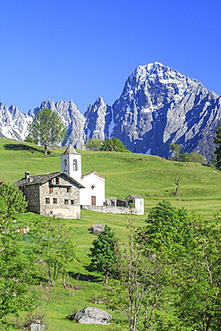 The fairy tale landscape of Daloo, a tiny mountain village in Valchiavenna, Lombardy, Italy, Europe