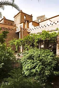 Historic Kasbah Amridil surrounded by trees, Skoura, Atlas mountains, Ouarzazate province, Morocco, North Africa, Africa