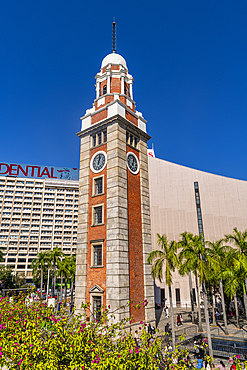 Clock tower in Victoria harbour, Hongkong, China, Asia