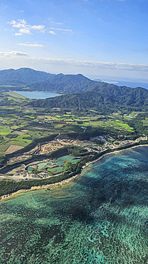 Aerial of Ishigaki, Yaeyama island group, Japan, Asia