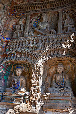 The Yungang Grottoes, ancient Buddhist temple grottoes, UNESCO World Heritage Site, Shanxi, China, Asia