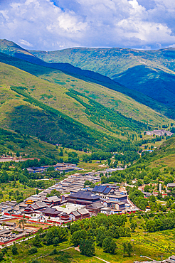 The monastery complex of Wudai Shan (Mount Wutai), UNESCO World Heritage Site, Shanxi, China, Asia