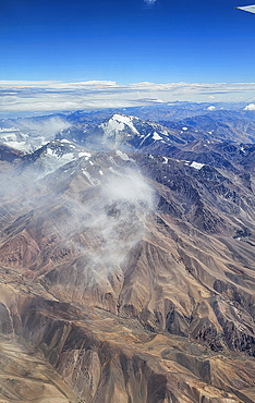 Aerial of the Andes mountains, Chile, South America