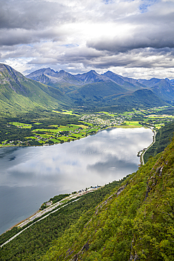 View over Romsdalsfjord, Andalsnes, More og Romsdal, Norway, Scandinavia, Europe