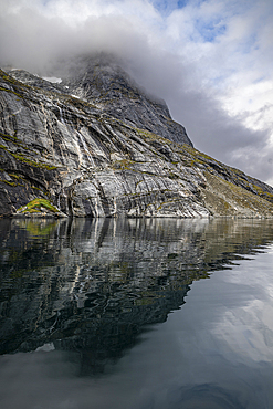 Giant rock cliff, Nuuk Icefjord, Western Greenland, Denmark, Polar Regions