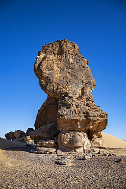 Rock art on a rock formation in Tigui, Tibesti Mountains, Chad, Africa