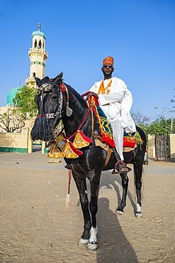 Man on his horse, Great Mosque of Kano, Kano, Nigeria