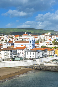 View over the town of Angra do Heroismo, UNESCO World Heritage Site, Island of Terceira, Azores, Portugal, Atlantic, Europe