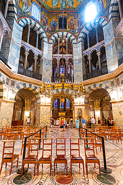 Splendid interior, Aachen Cathedral, UNESCO World Heritage Site, Aachen, North Rhine-Westphalia, Germany, Europe