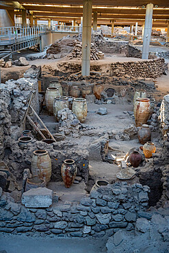 Prehistoric Town of Akrotiri, Santorini, Cyclades, Greek Islands, Greece, Europe