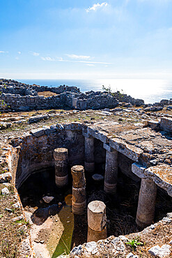 Ruins of ancient Thera, Santorini, Cyclades, Greek Islands, Greece, Europe