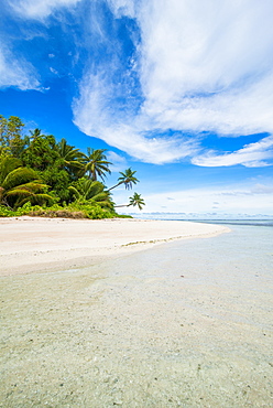 White sand beach and turquoise water, Marine National Park, Tuvalu, South Pacific